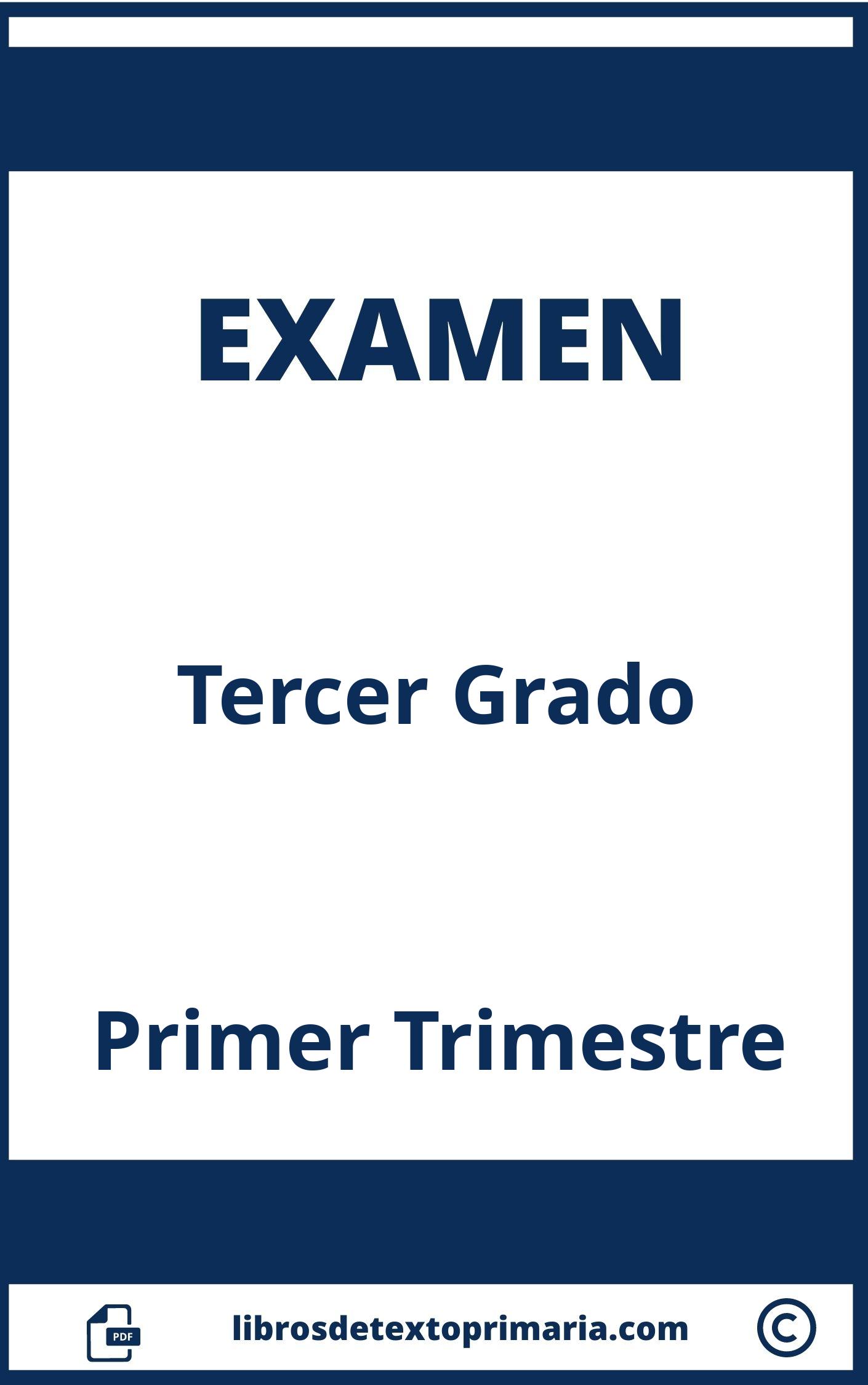 Examen Tercer Grado Primer Trimestre Contestado