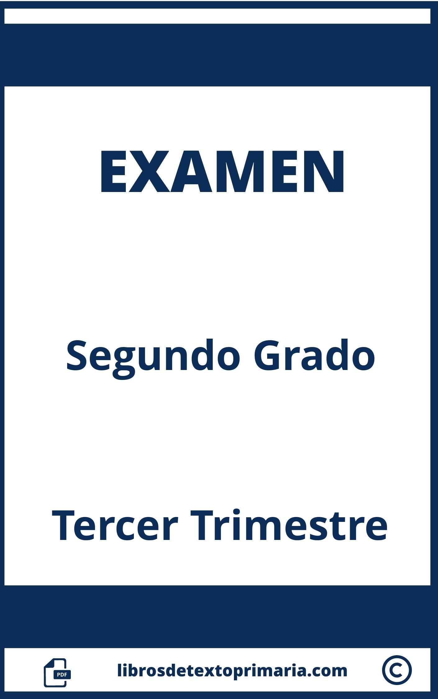 Examen Segundo Grado de Primaria Tercer Trimestre 2021 2022 con respuestas Contestado